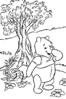 A coloring page of winnie the pooh